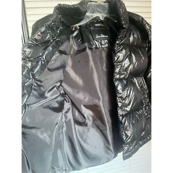 Sam Edelman Puffer Jacket Shiny With Detachable Hood Kids Black Size S 7/8 - Picture 14 of 14